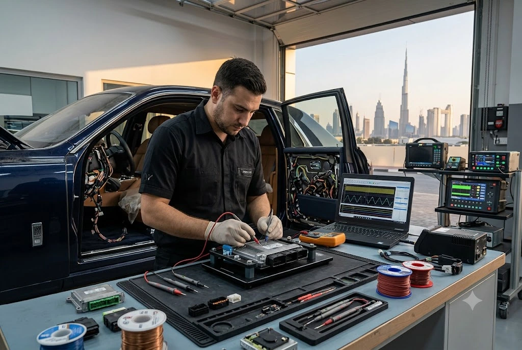 Independent specialist carrying out Rolls Royce electrical and electronics repair in Dubai