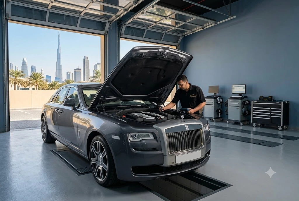Rolls Royce Ghost repair and service by an independent Rolls Royce specialist workshop in Dubai