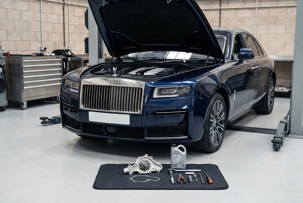 Rolls Royce water pump replacement in Dubai by independent specialists — engine cooling system repair