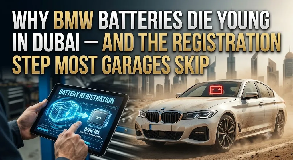 Why BMW Batteries Die Young in Dubai — And the Registration Step Most Garages Skip